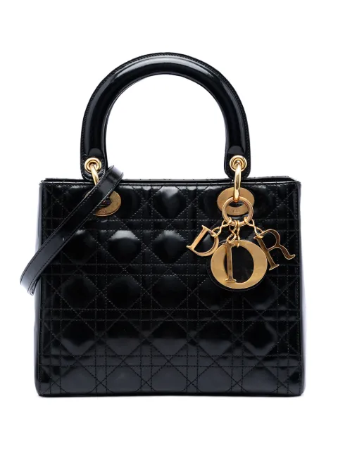 Christian Dior Pre-Owned 1997 Medium Patent Cannage Lady Dior satchel