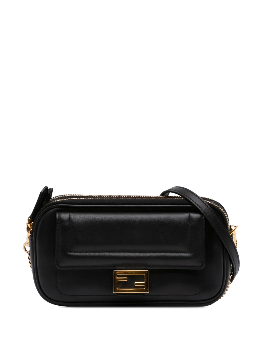 Fendi Pre-Owned 2010-2026 Leather Easy 2 Baguette crossbody bag - Nero