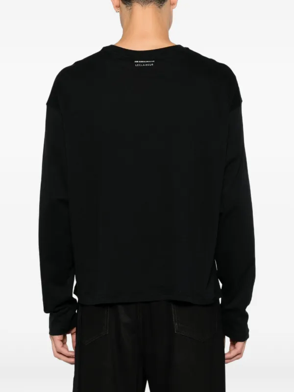 Ann Demeulemeester graphic-print long-sleeve Top | Black | FARFETCH HK
