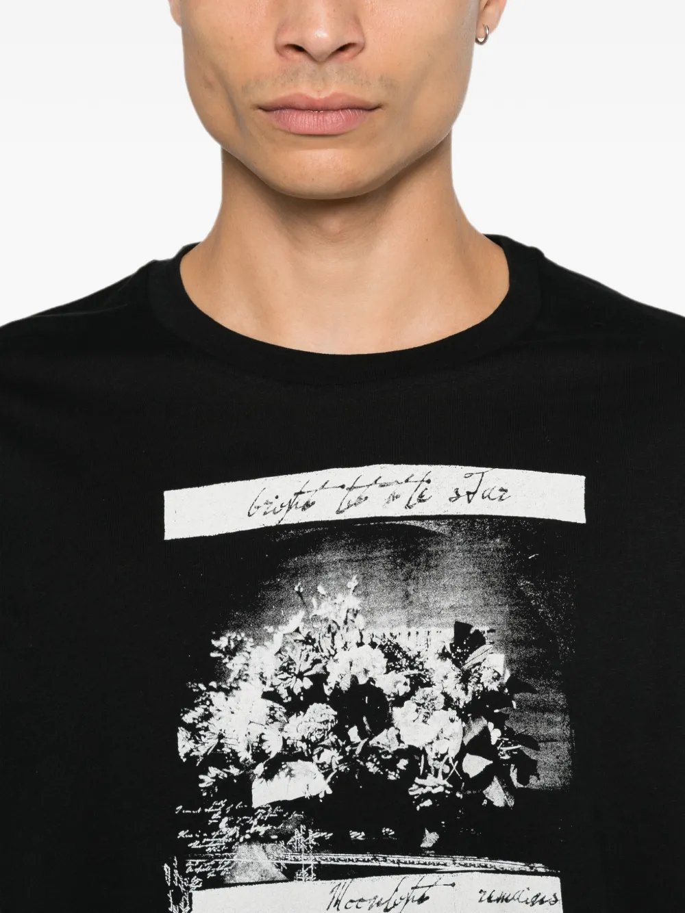 Ann Demeulemeester graphic-print long-sleeve Top | Black | FARFETCH