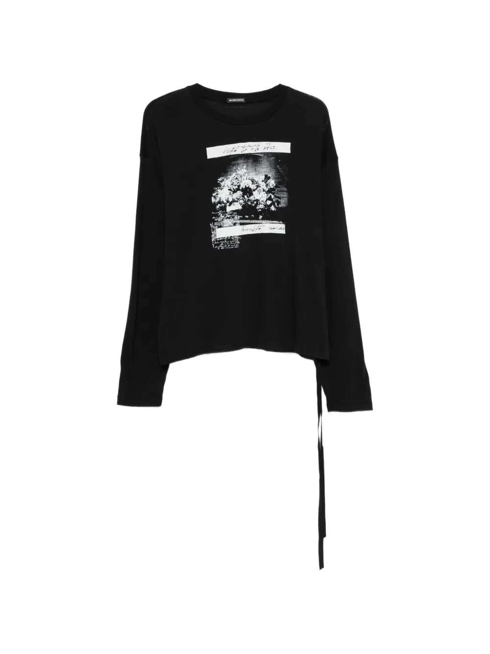 Ann Demeulemeester graphic-print long-sleeve top - Schwarz