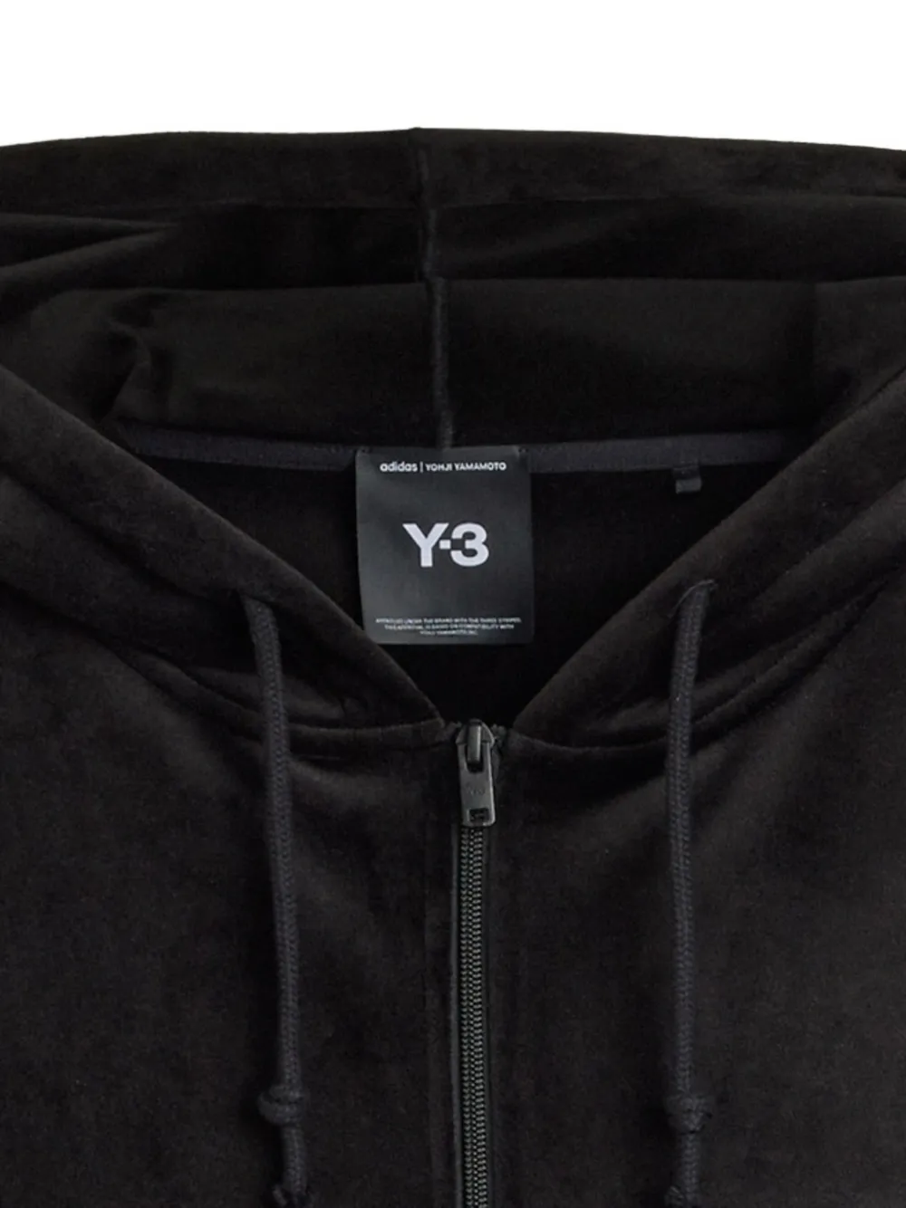 Y-3 Hoodie met fluwelen logoprint Zwart