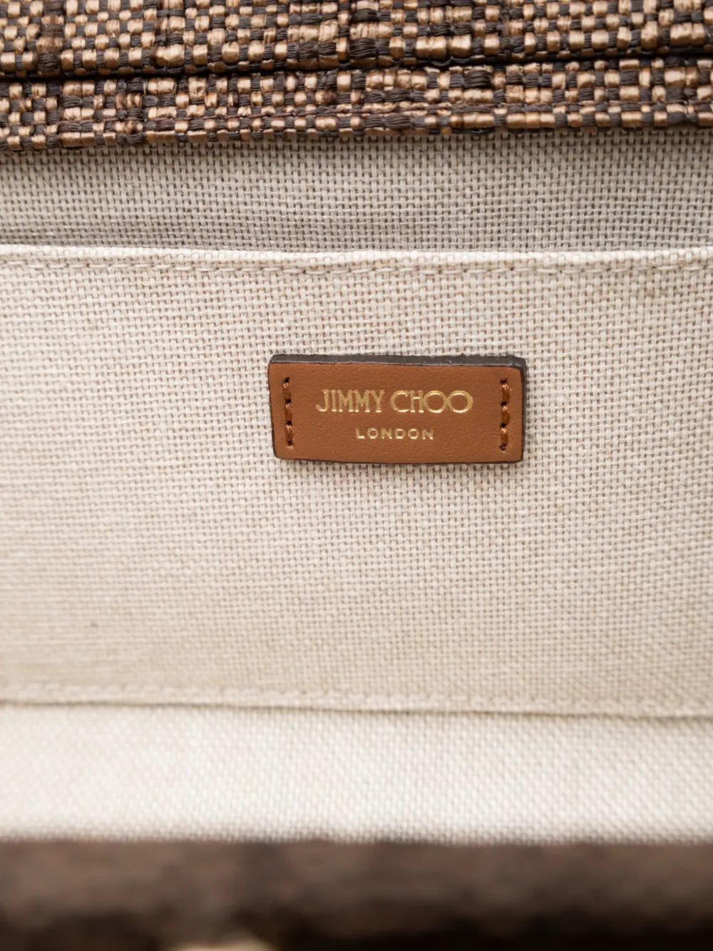 Jimmy Choo Skylar geweven clutch Bruin
