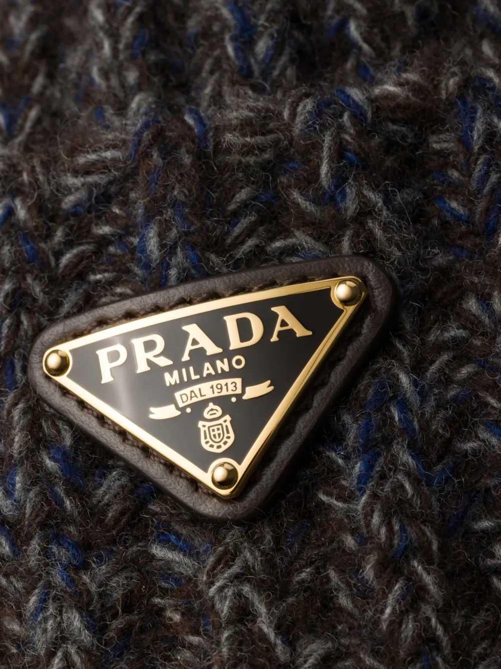 Prada Mouliné kasjmier en wollen muts Blauw