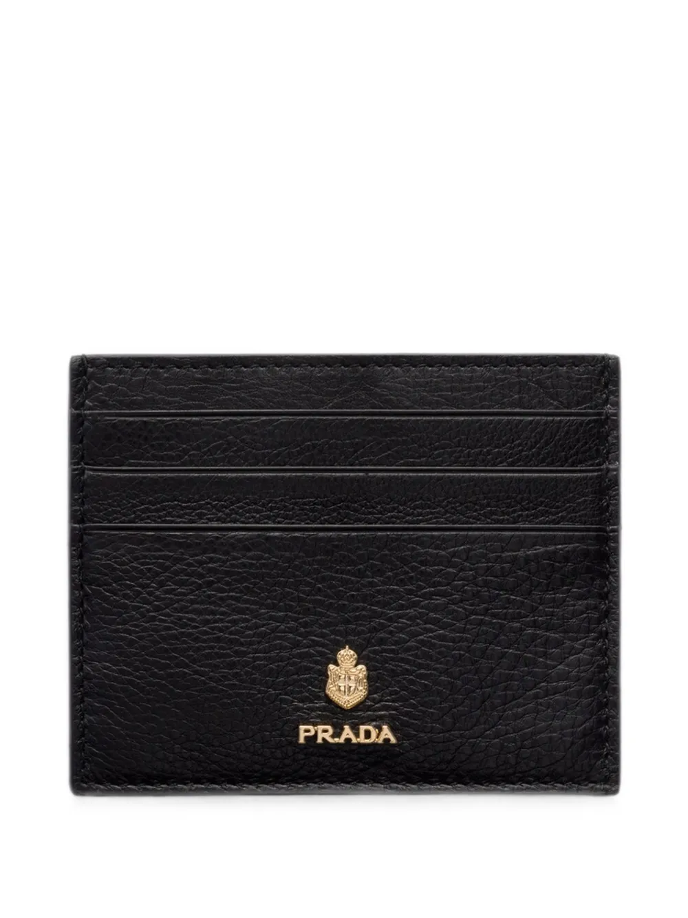 Prada Leather Card Holder In Black