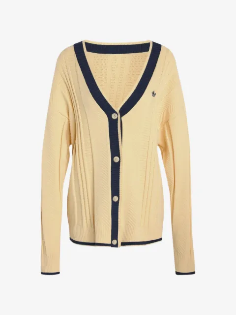 adidas chevron-knit logo-embroidered cardigan