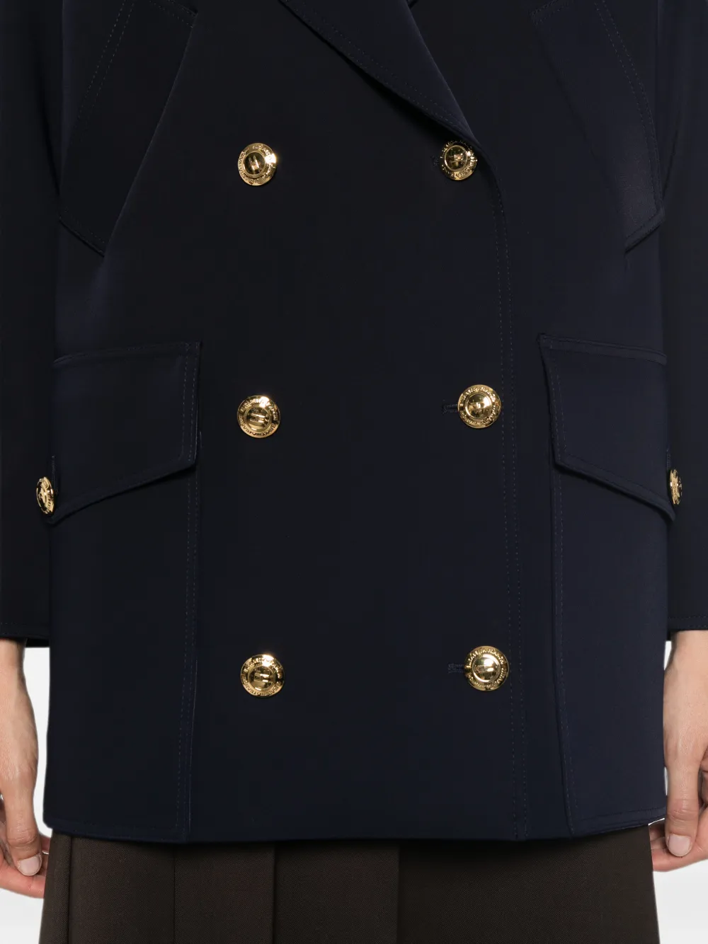 Elisabetta Franchi Jas met dubbele rij knopen Blauw