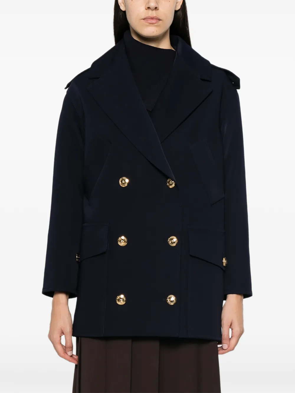 Elisabetta Franchi Jas met dubbele rij knopen Blauw