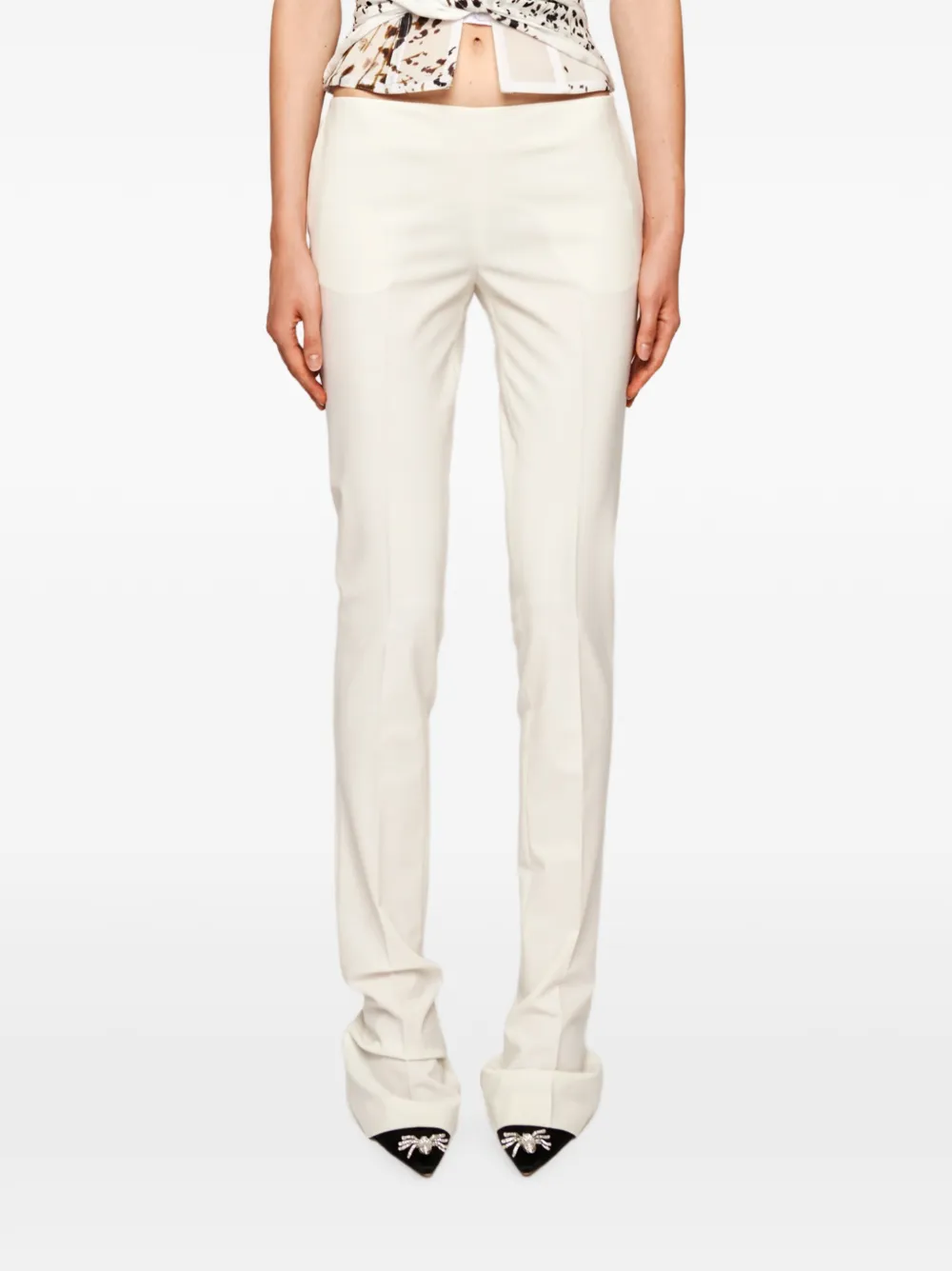Blumarine Slim-Fit-Hose mit verdecktem Verschluss - Weiß