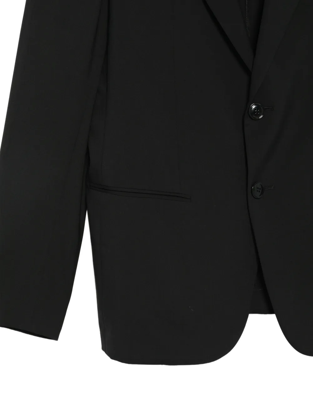 Giorgio Armani Pak met enkele rij knopen en gekerfde revers Zwart