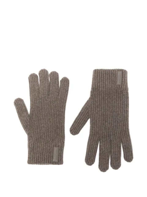 Giorgio Armani ribbed-knit logo-patch gloves
