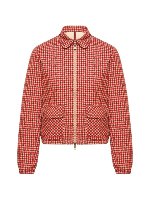 Moncler Lanset houndstooth-pattern zip-up jacket