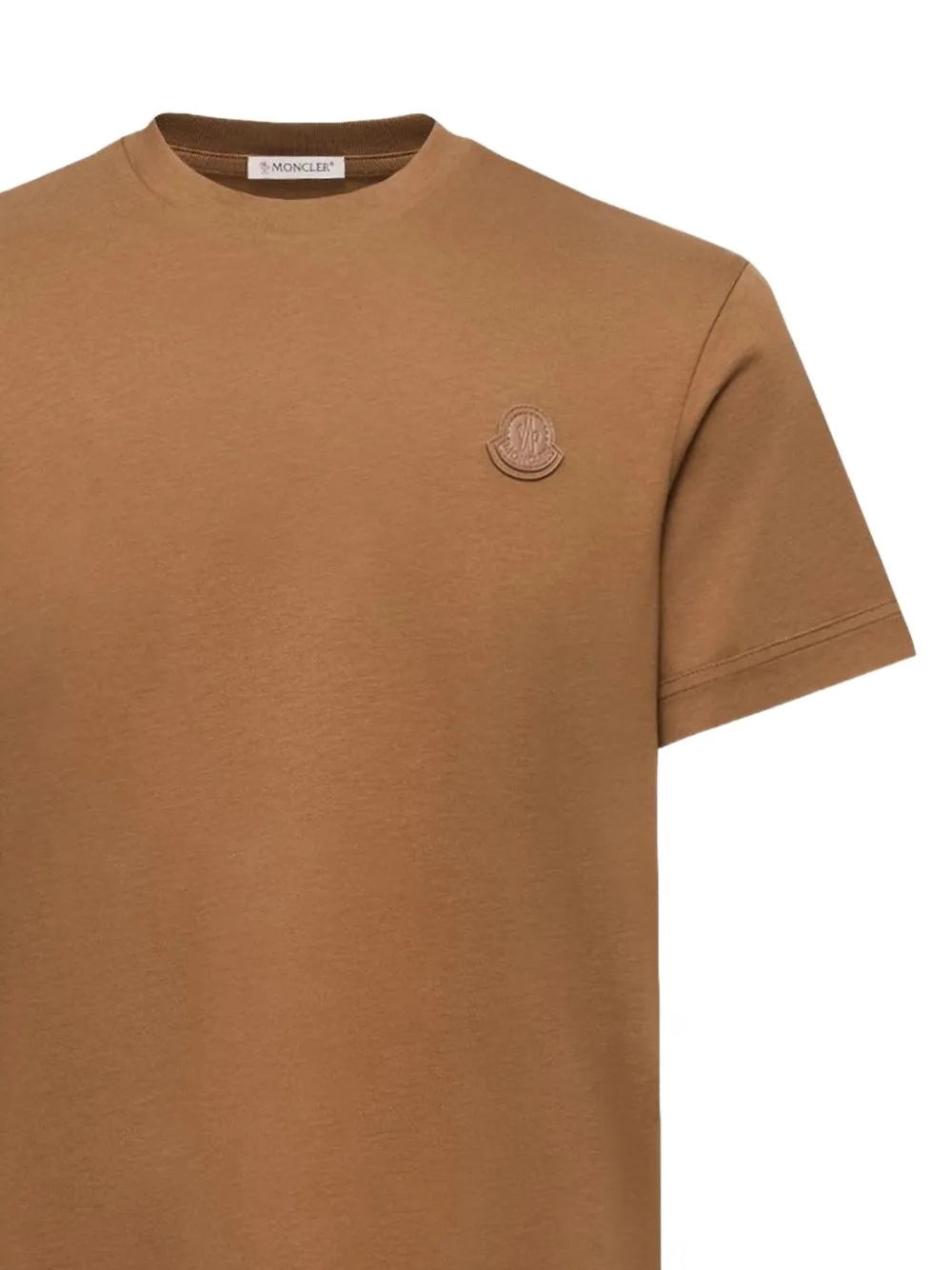 Moncler Katoenen T-shirt met logo Bruin