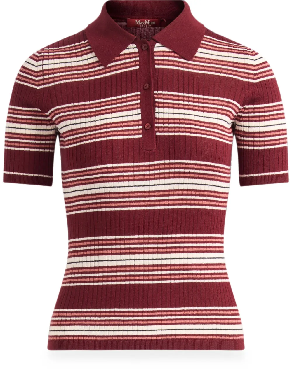 Max Mara Ribgebreide top Rood