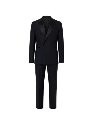 Giorgio Armani ピークドラペル ダブルスーツ | ブルー | FARFETCH JP