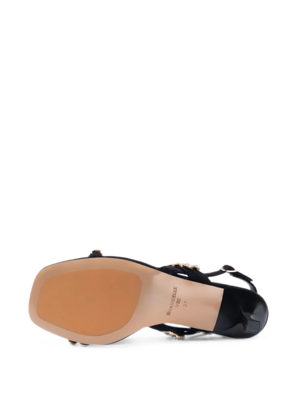 EMANUELLE VEE Rosita crystal-embellished sandals Zwart