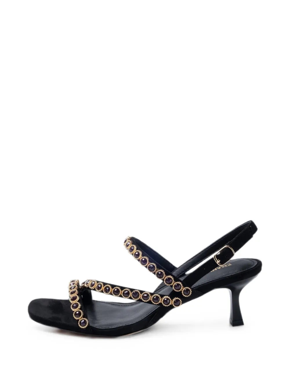 EMANUELLE VEE Rosita crystal-embellished sandals Zwart