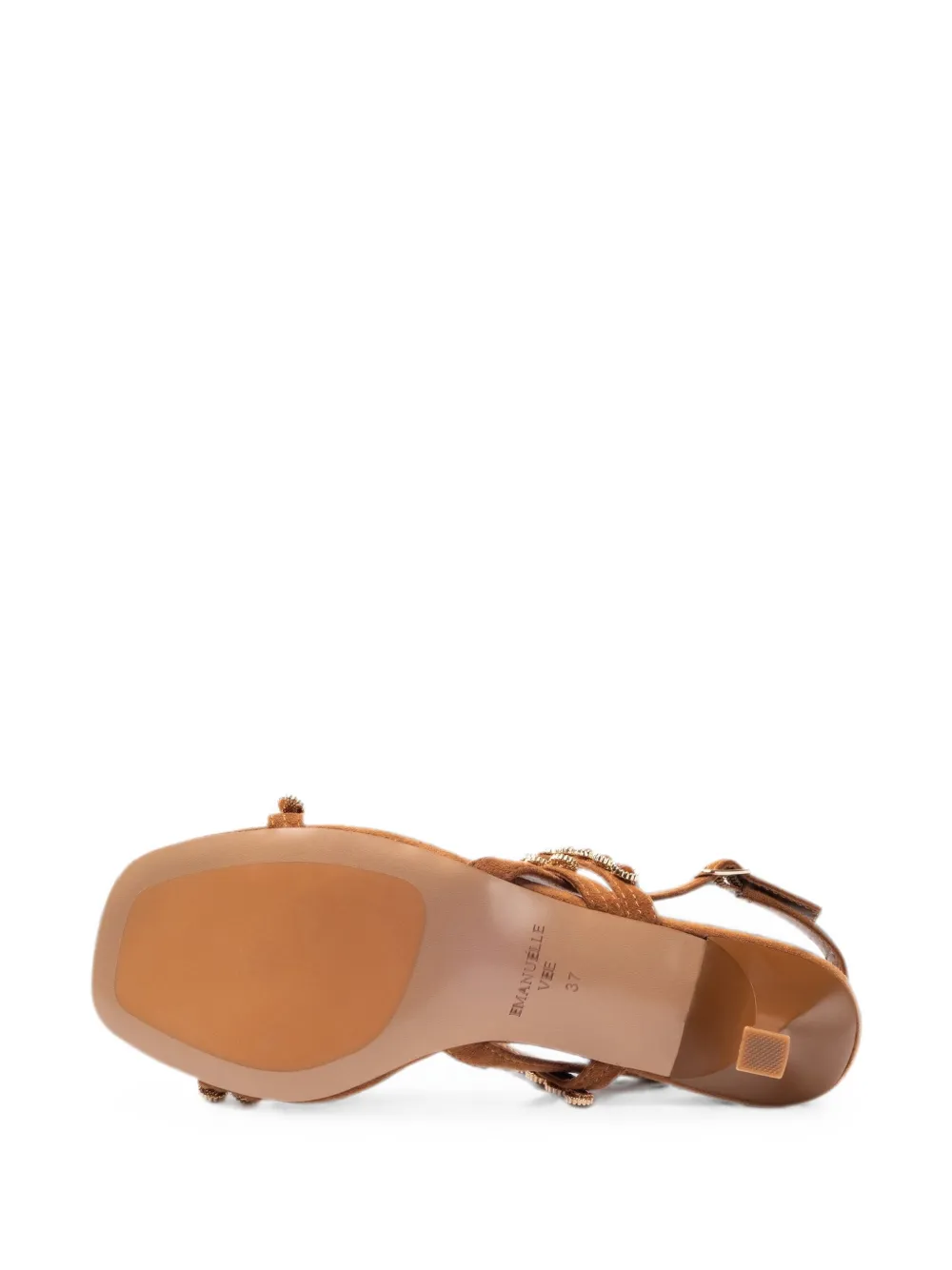 EMANUELLE VEE Rosita crystal-embellished sandals Bruin
