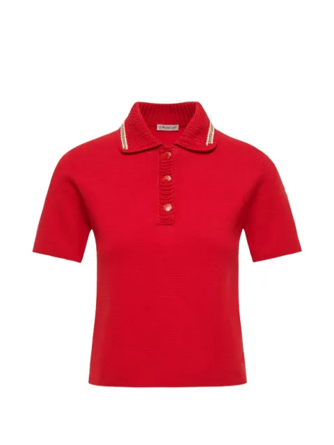 Moncler playera tipo polo manga corta con ribete en contraste