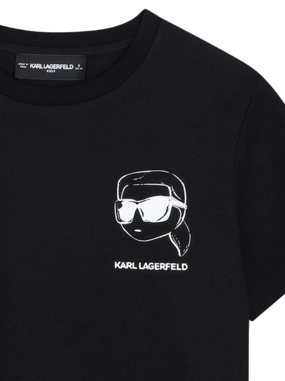 Karl Lagerfeld Kids logo-print short-sleeve T-shirt Zwart