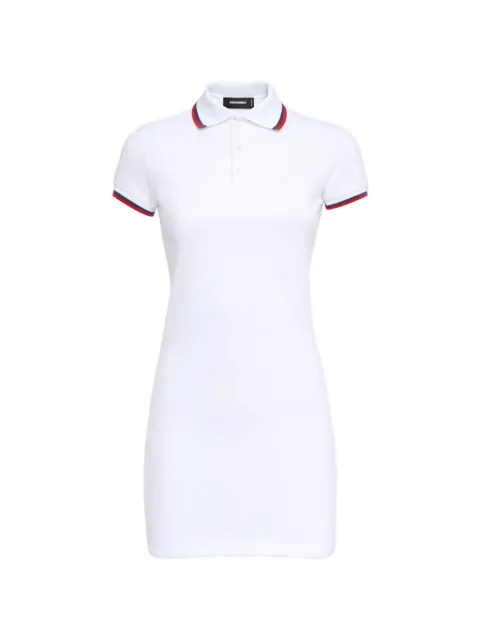 DSQUARED2 contrast-trim polo-collar cotton mini dress