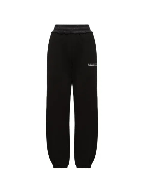 Moncler logo-embroidered elasticated-waistband cotton track pants