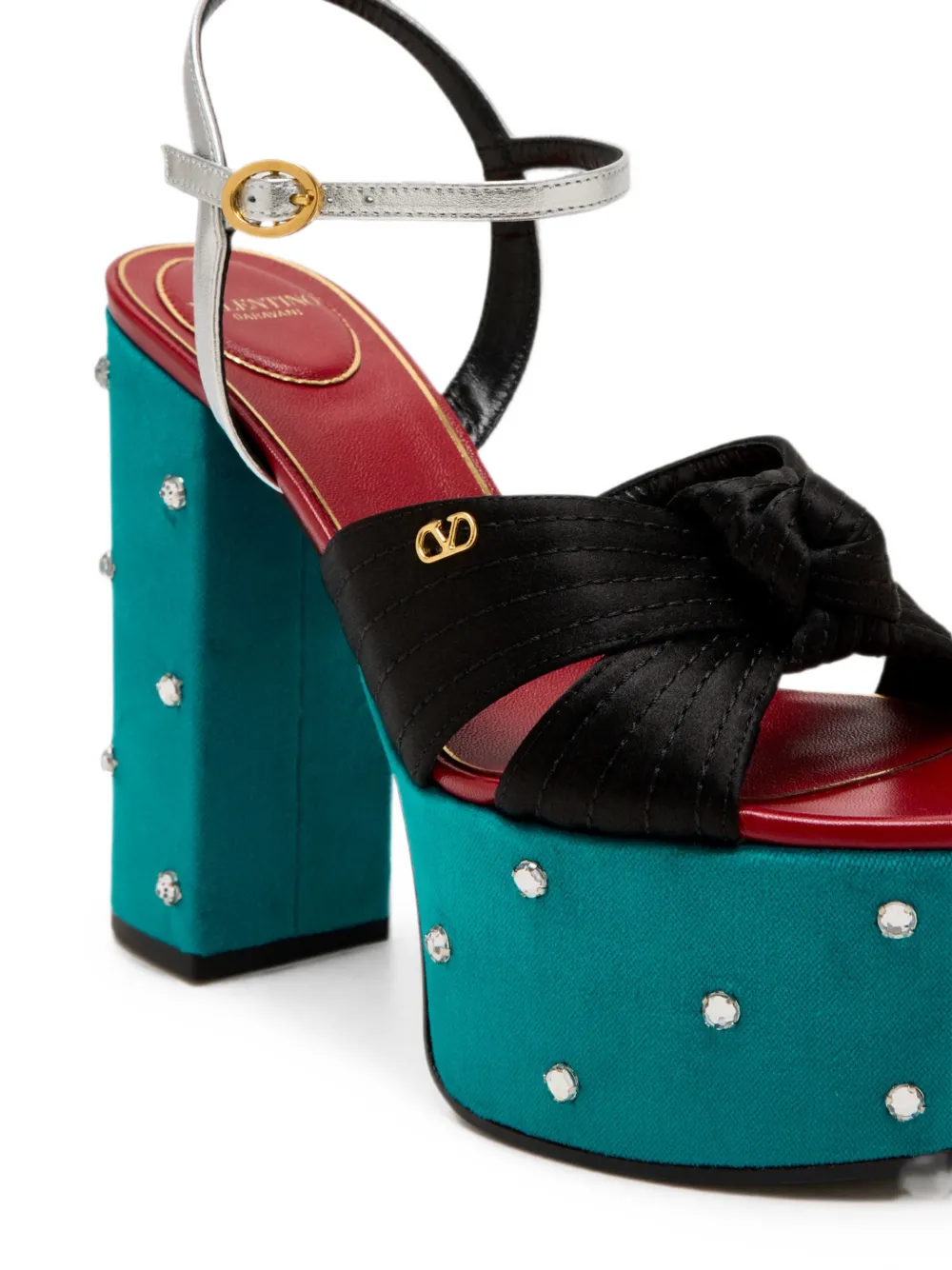 Valentino Garavani VLogo Signature crystal-embellished sandals Zwart