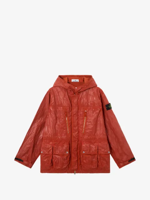 Stone Island logo-patch hooded jacket