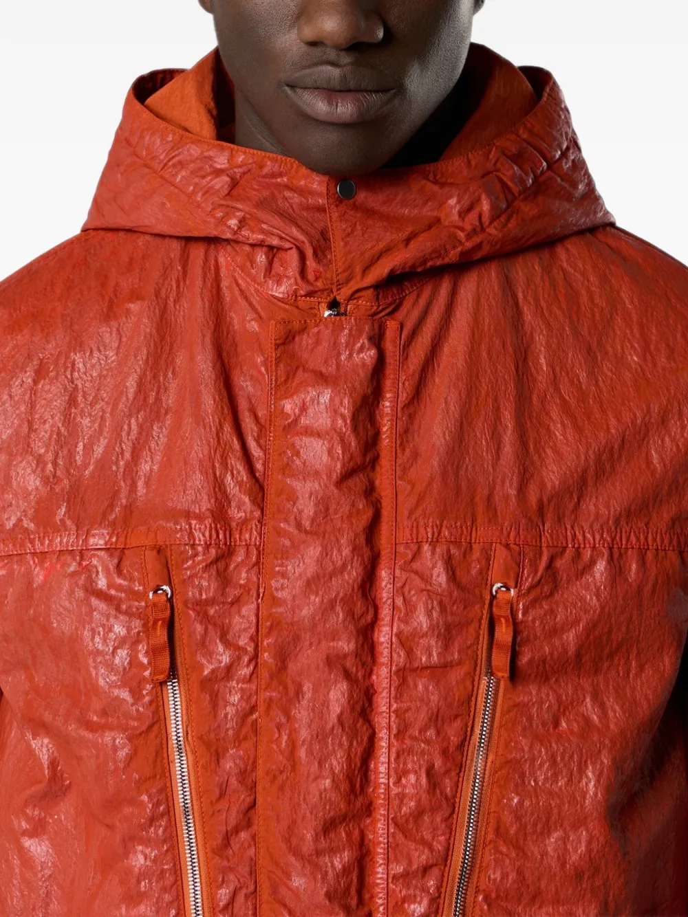 Stone Island Q100027 Slick Tela-TC nylon jack Oranje