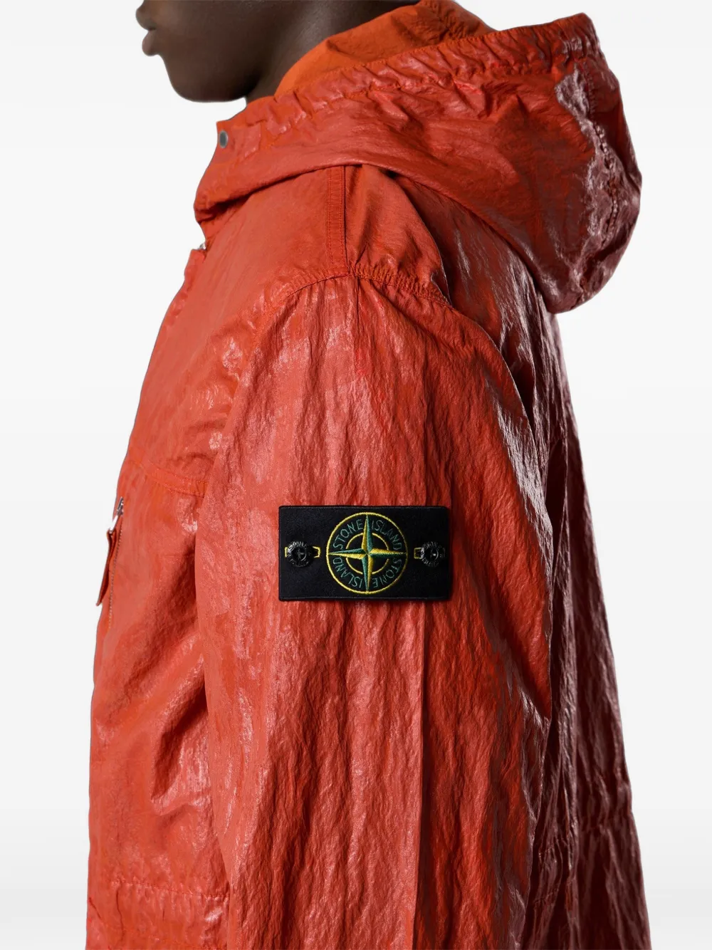Stone Island Q100027 Slick Tela-TC nylon jack Oranje