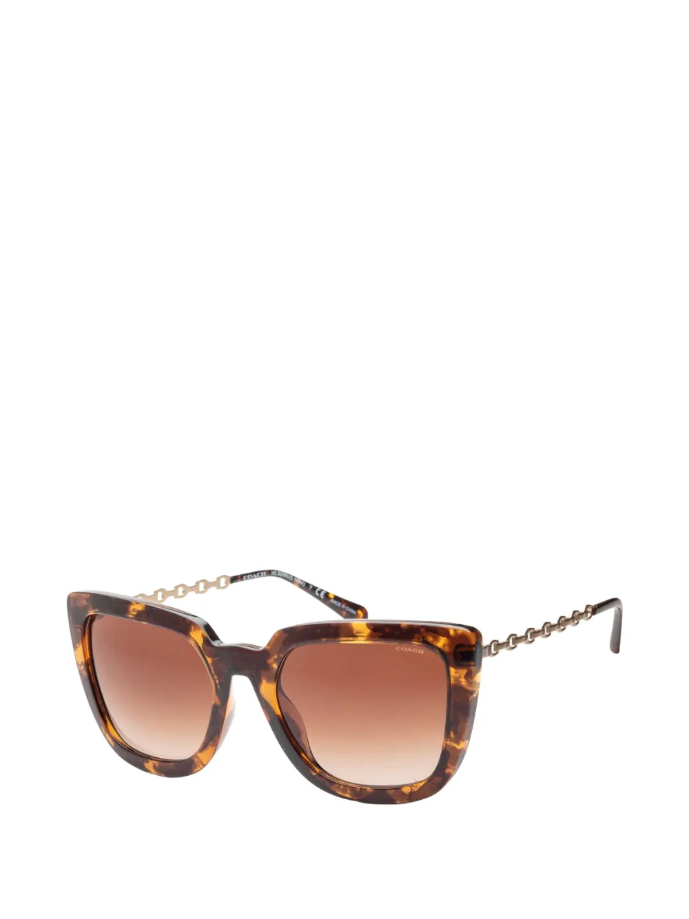 Coach lunettes de vue à effet écaille de tortue et maillons - Marron Coach lunettes de vue à effet écaille de tortue et maillons - Marron
