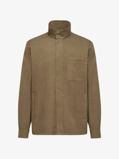 Moncler chamarra de piel con logo