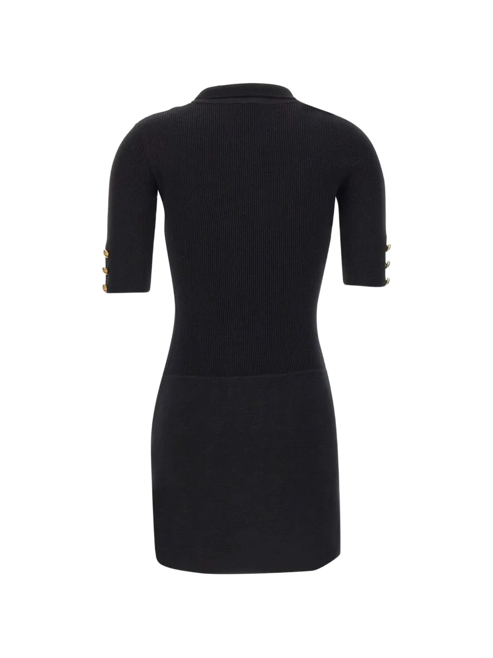 Elisabetta Franchi Jurk met gestrikte hals en knoop-detail Zwart