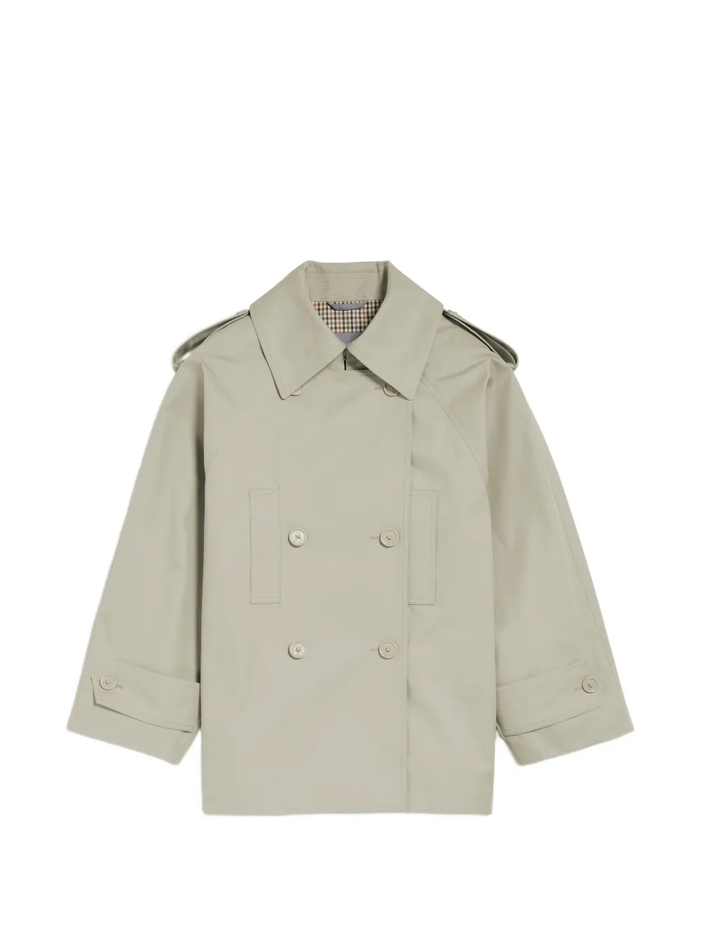 Balenciaga double-breasted cropped trench coat - Grigio