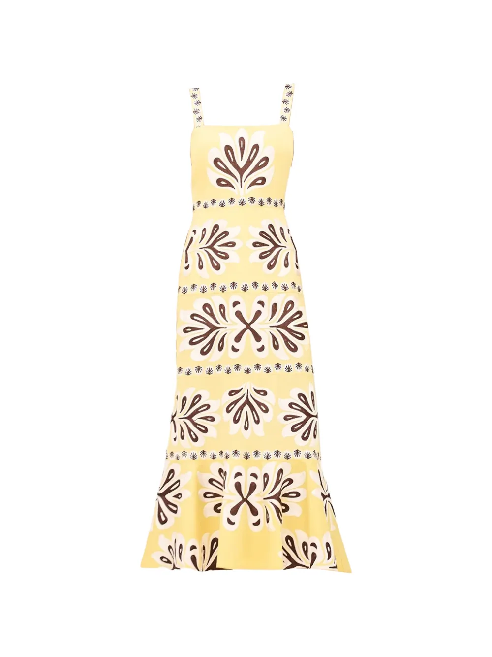 Alexis Sirena graphic-print midi dress - Giallo