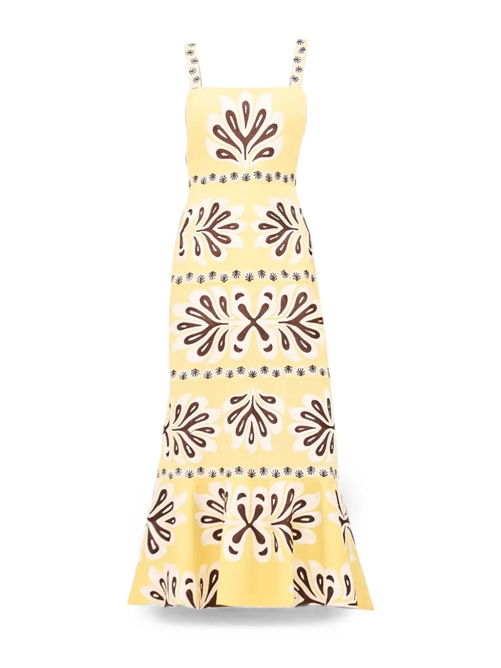 Alexis Sirena midi-jurk met grafische print Geel