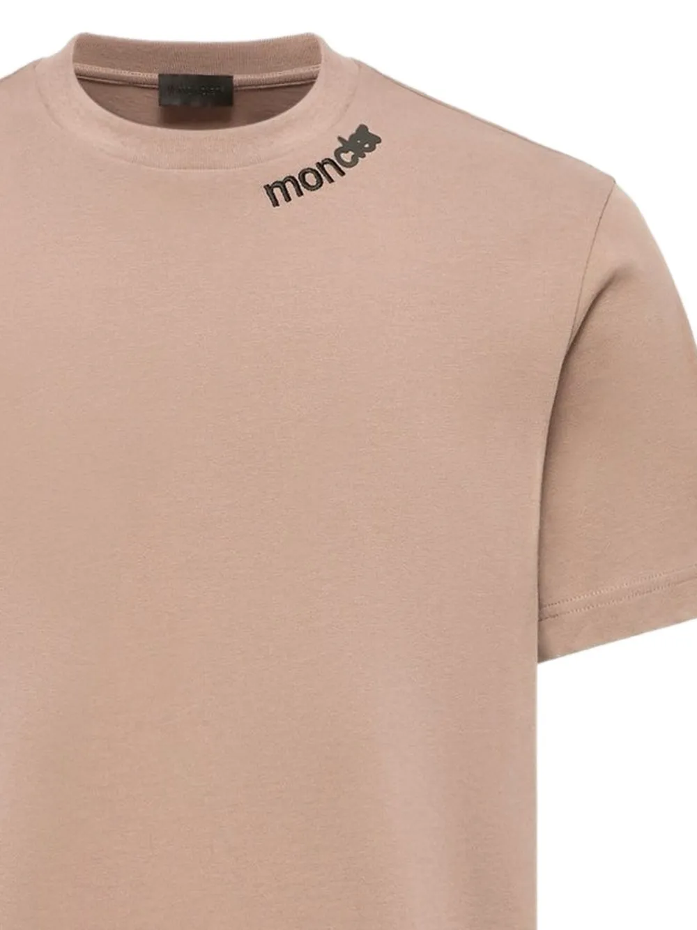 Moncler Jersey katoenen T-shirt met logo Beige