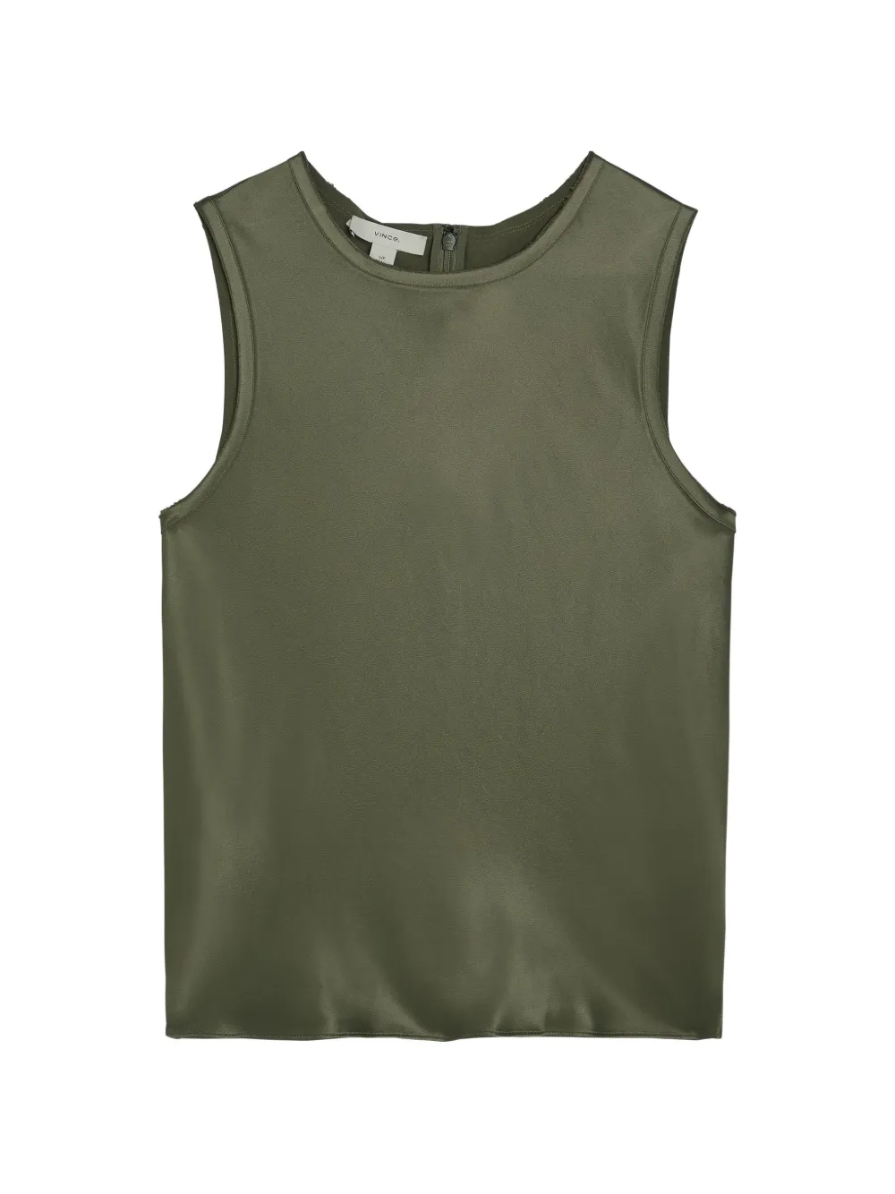 Vince satin-finish sleeveless blouse - Verde