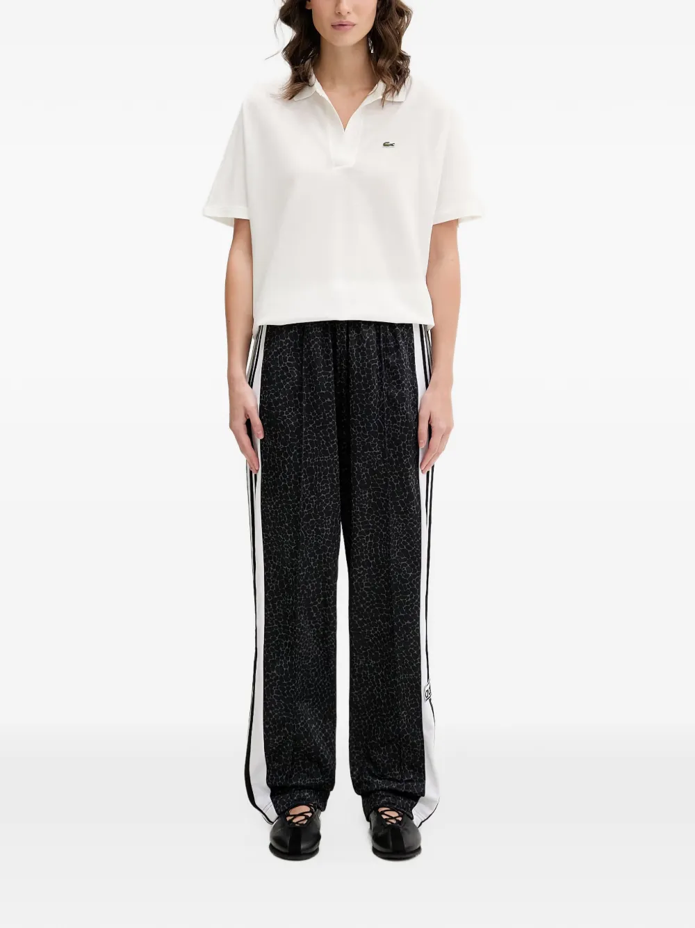 adidas AOP Adi-Break trainingsbroek met luipaard-print en zijstreep Zwart