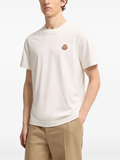 Moncler double leather logo cotton T-Shirt