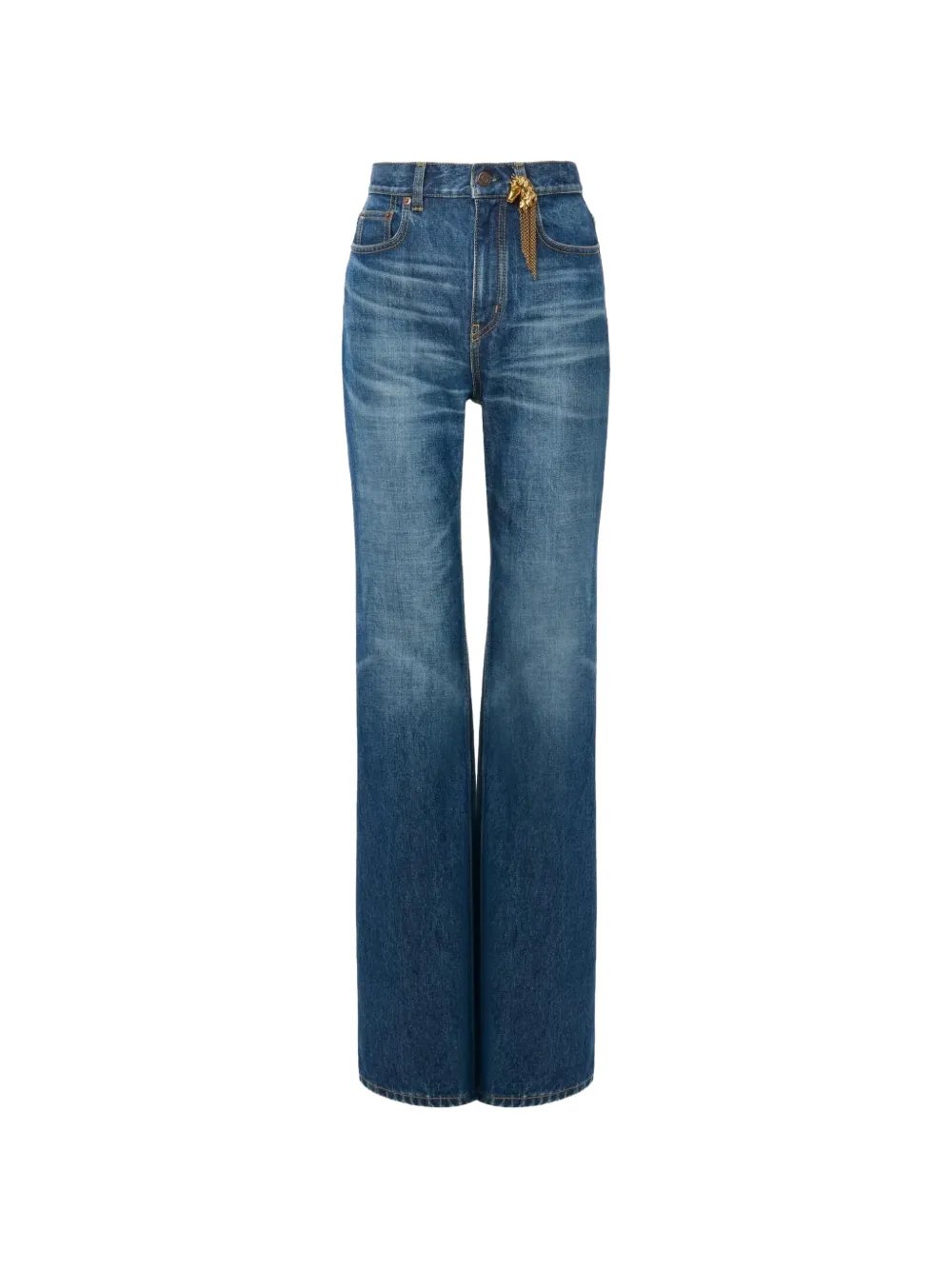 Chloé Charm-detail Jeans In Blue