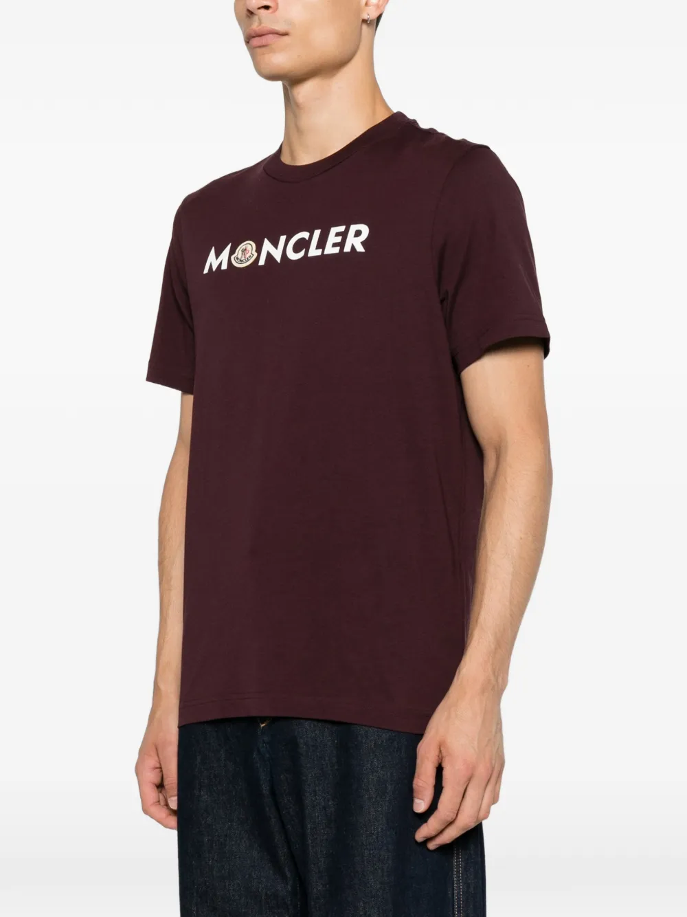 Moncler T-shirt met logoprint Rood