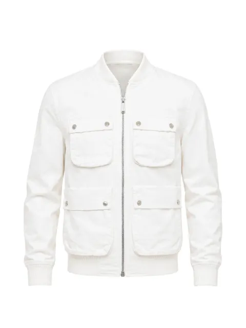 DSQUARED2 distressed utility-pockets cotton bomber jacket