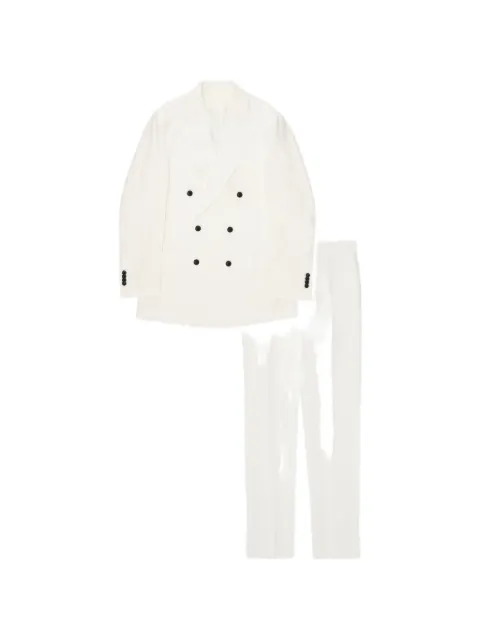 Fortela double-breasted peak-lapel suit