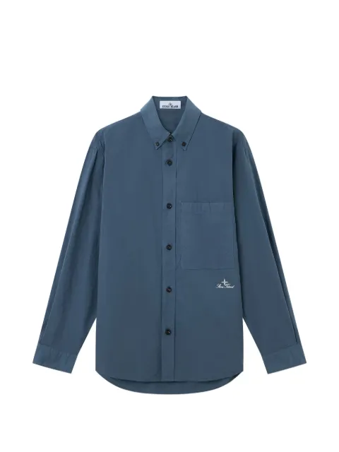 Stone Island logo-embroidered button-down shirt