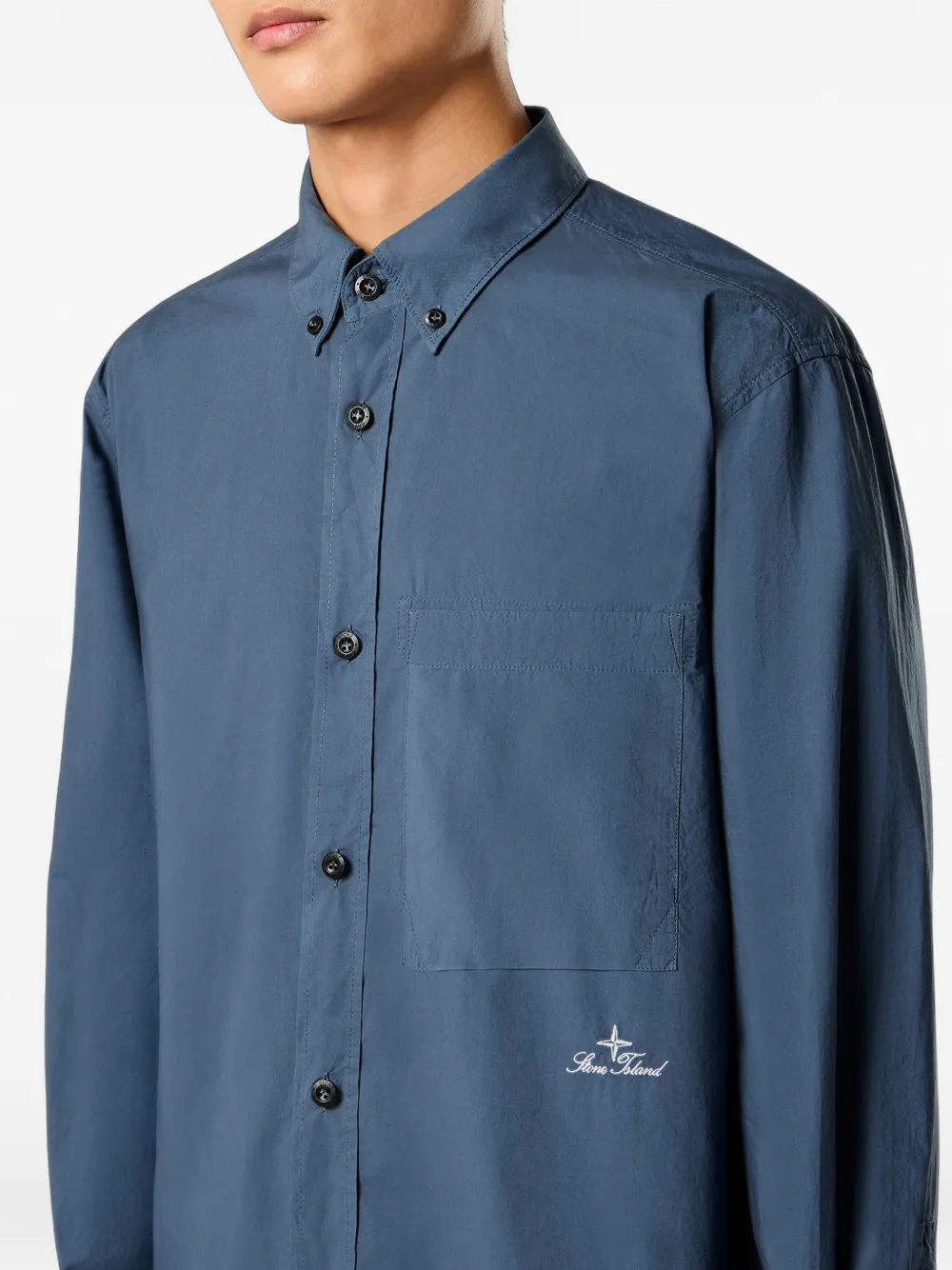 Stone Island 1100002 Tela Paracadute biologisch katoenen jack Blauw