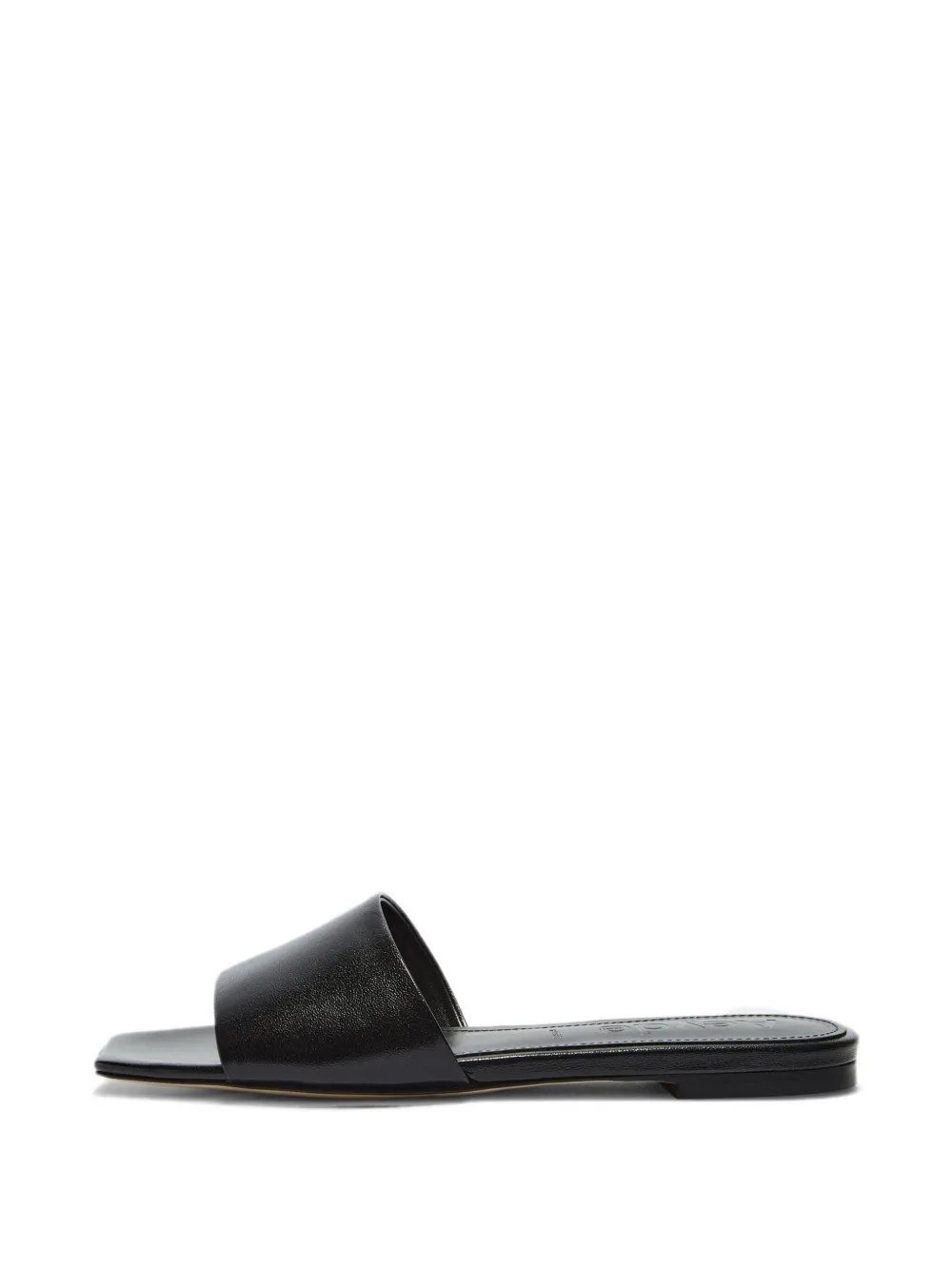 Aeyde Anna square-toe slides Zwart
