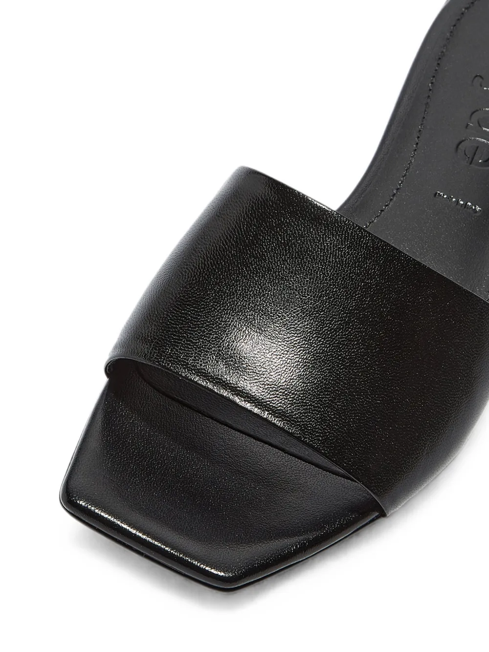 Aeyde Anna square-toe slides Zwart