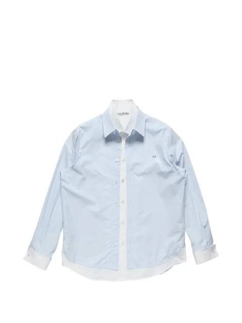 Acne Studios skjorte med broderet logo og lageffekt