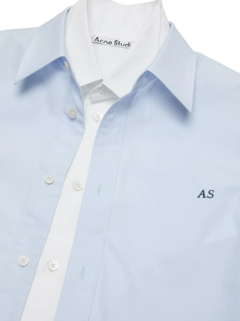 Acne Studios T-shirt met gelaagd-effect en logo-borduurwerk Blauw